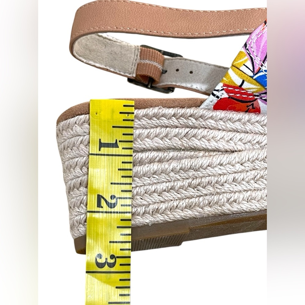 TOMS Claudine Wedge Floral Espadrilles Platform Sandal Wome’s Size 8 - Picture 8 of 10